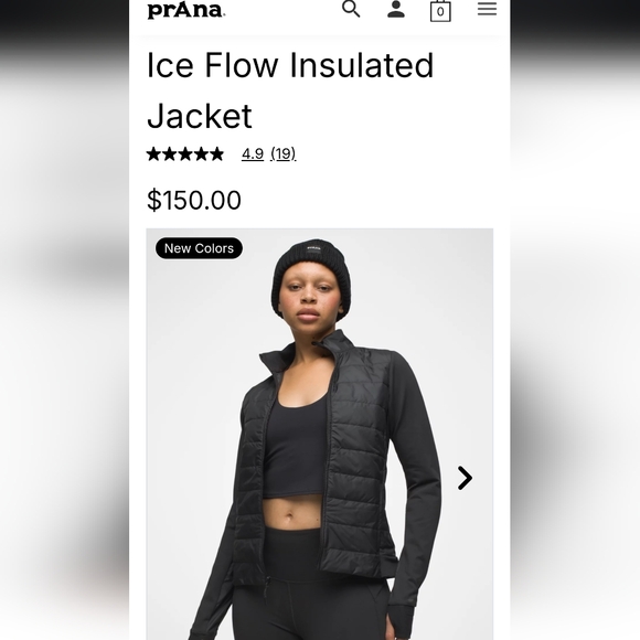 PrAna - Insulated Jacket- Black - Medium - Picture 3 of 3